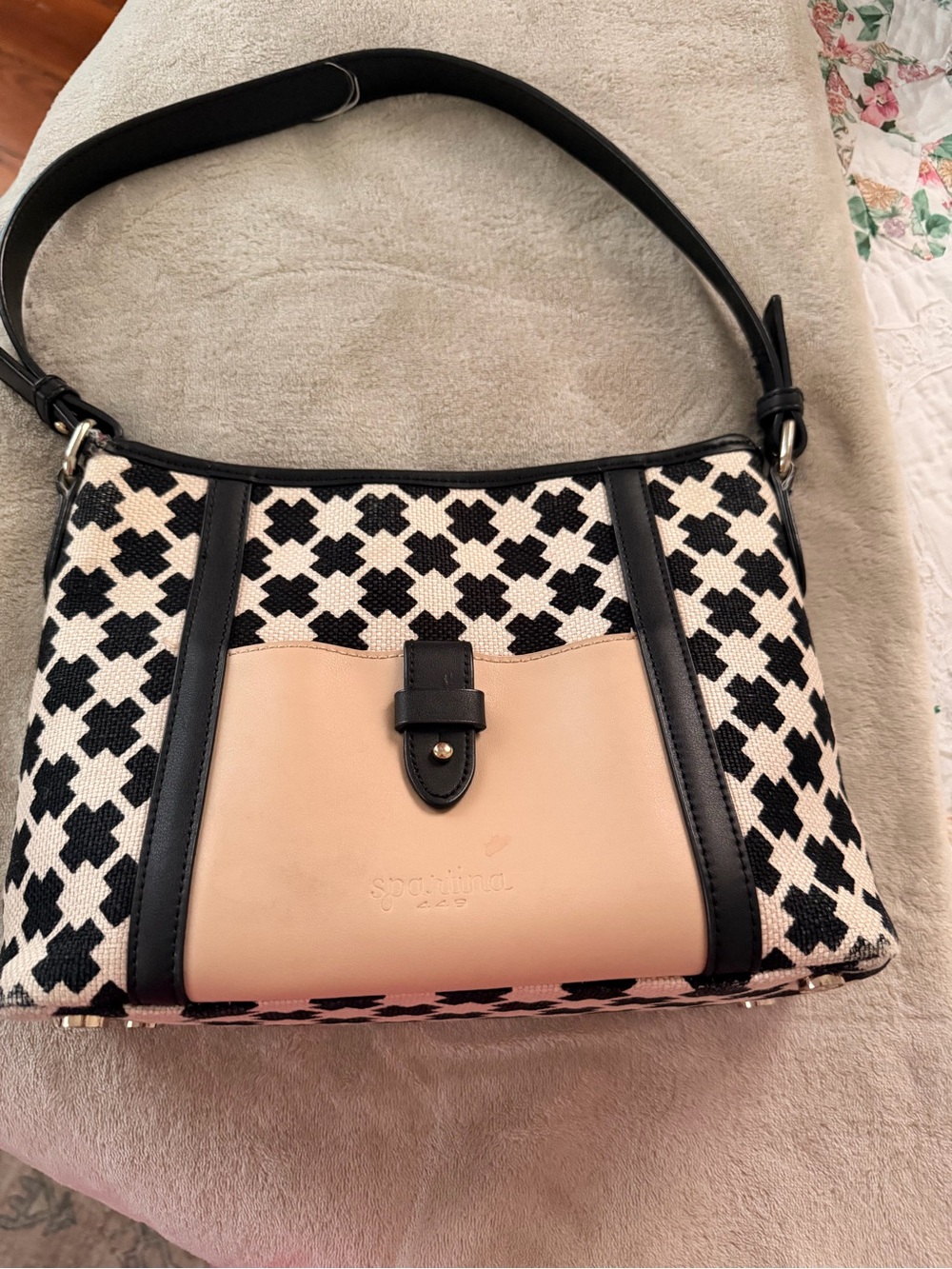 Spartina 449 Black, Beige & Cream Patterned Shoulder BagSpartina 449